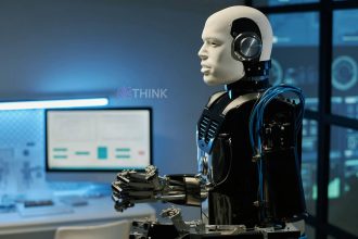 Robot humanoide en un laboratorio, símbolo de las profesiones que desaparecen con la IA y el impacto en el futuro laboral.